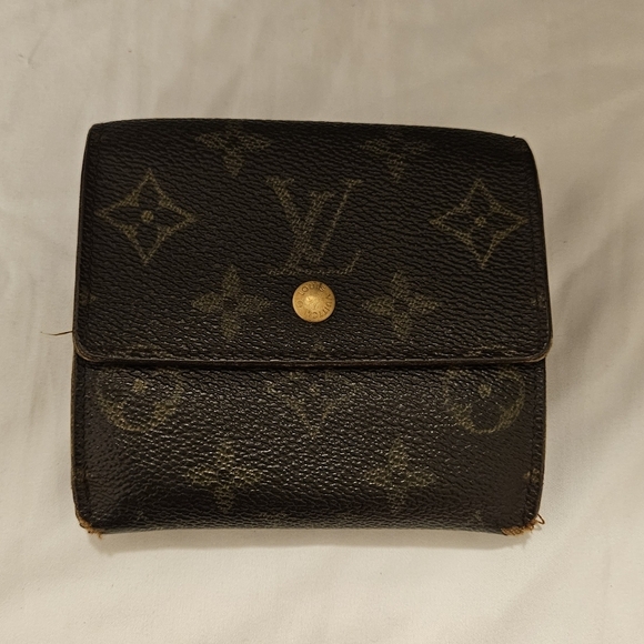 Louis Vuitton Black and Gold Monogram Wallet - Picture 1 of 13